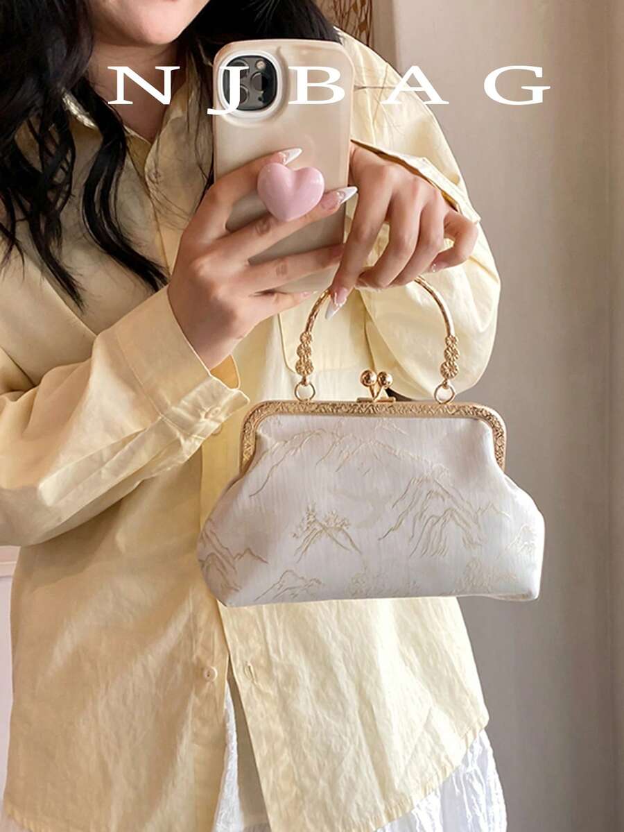 Bolso de mano con estampado de graffiti de moda, elegante bolso de tela para fiesta y compras, colocación del estampado al azar