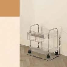 Acrylic Mobile Storage Rack, Multi-Layer Snack/Fruit/Vegetable Basket, Movable Kitchen Shelf - Multicolor - View 14