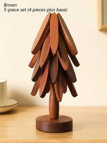 Bộ 4 miếng lót ly hình cây cách nhiệt, thảm cách nhiệt bằng gỗ nguyên khối, tấm lót bàn chịu nhiệt, miếng lót ly và đế lót ly cách nhiệt hình cây thông Noel bằng gỗ nguyên khối, tấm lót bàn chịu nhiệt hình cây, cốc chất lượng cao; Món quà Eid Al-Fitr hoàn hảo. - Xem 7