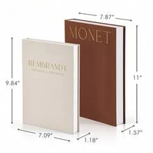 Bộ 2 hộp đựng sách trang trí, làm từ chất liệu vải lanh, thích hợp để trang trí bàn cà phê, kệ sách hoặc lò sưởi, lý tưởng cho trang trí nhà hiện đại, dùng để lưu trữ ảnh và kỷ vật. - Nhiều màu - Xem 8