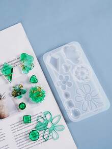 Droplet Shaped Hollow Silicone Mold,Silicone Resin Casting Molds Set With Leaf And Irregular Shapes - DIY Epoxy Resin Jewelry Making Kit For Women's Earrings, Pendants, Rings, And Crafts - Geometric Jewelry Craft Supplies - Clear - View 6