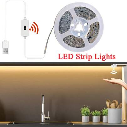 Acosh Neon شريط إضاءة LED بمستشعر حركة مع مفتاح تحريك اليد، يعمل بطاقة 5 فولت USB، لون دافئ، مثالي لإضاءة خلفية التلفزيون وديكور غرفة النوم والمعيشة والمكتب والمطبخ والرف والخزانة والسفر والحفلات وهدايا عيد الميلاد وإضاءة غرفة المعيشة