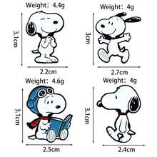 SNOOPY 1件欧美电影动画史努比胸针，可爱卡通动物胸针，新年礼物，情人节礼物，复活节礼物【款式随机】 - 彩色 - 查看 1