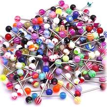 50 Pcs / 100 Pcs - Fashion Mixed-Color Acrylic Tongue Piercing For Women 304L Stainless Steel Industrial Iron Lip Piercing Sexy Body Jewelry,Earring Set,Summer Earrings,Jewelry Women - Multicolor - View 2