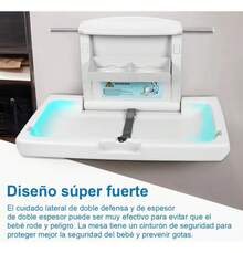 Cambiador De Pañales Horizontal Bebe Plegable Pared Comercia Blanco Mesa De Cuidado Del Bebé - Gris Claro - Ver 5
