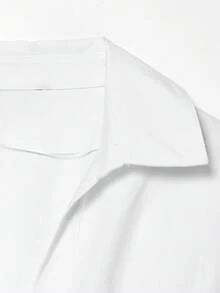 YROOE Women's Spring/Summer Pleated Silk Blend Fitted Long Sleeve Blouse - White - View 6