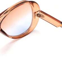 1pc New Retro Large Frame Fashion Square Sunglasses, High-End Streetwear Style Party Festival Daily Casual Beach Accessory Girl's Plain Lens Casual Glasses - Multicolor - View 9