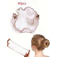 60pcs Brown Elastic Hair Nets, Women Invisible Hair Nets Wig Caps, Suitable For Catering Service, Ballet Buns, Sleeping, Flight Attendants, Nurses, Fine Mesh Bun Cover Snood - Brown - View 9