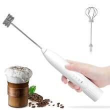 三速USB充电式电动奶泡器，包含2个可互换的奶泡器和搅拌器配件 | 强劲的手持式饮品搅拌器，几秒钟即可打出绵密奶泡，适用于咖啡、卡布奇诺、热巧克力等饮品，304不锈钢材质，静音便携迷你搅拌机 | 家庭咖啡师的完美礼物 - 多色熱賣款 - 查看 18
