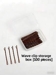 20/50/100pcs 2-Inch Black Hair Clips Set, Made Of Durable Iron Alloy, Firmly Grips Hair. Suitable For Commuting, School And Daily Scenarios. Comes With Clear Storage Box, Simple And Practical, Creating A Neat Hairstyle For Minimalist Seekers. - Coffee Brown - View 7