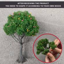 1pc 10/15cm Artificial Fruit Tree Model, Mini Farm Micro Landscape Decoration, Countryside DIY Scenery For Train Model, Dollhouse Accessories - As Photos - View 3