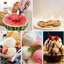 1pc/2pcs Stainless Steel Dual-Use Ice Cream Scoop, Multifunctional Ice Cream Ball Spoon, Ice Cream & Fruit Spoon - Silver - View 9