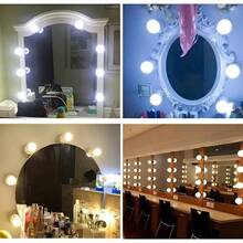 Makeup Mirror Light Bulb, Suitable For Dressing Tables And Dressing Rooms, With 10 Dimmable Bulbs, Three-Color Makeup Light For Birthday Parties, USB Dimmable Lens Light, Color And Brightness Adjustable. - 1 bộ - Xem 7