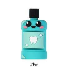 5颗全国牙齿保健日主题硅胶珠，3D可爱牙齿吊坠珠，适合DIY珠宝制作和工艺品项目 - 彩色 - 查看 10