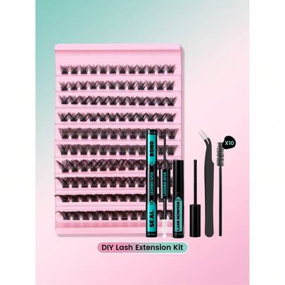 Waterproof Long-Lasting Eyelash Glue, Suitable For Cluster And Individual Lashes, Smudge-Proof And Clump-Free Eyelash Extension Kit