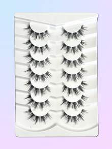 7 Pairs High Quality Soft Natural 8D Fluffy Transparent Band Cluster Eyelashes 10-20mm Wispy Eyelash Extension, D-Curl, Eyelash Extension DIY, Black Segmented False Eyelashes - Black - View 8