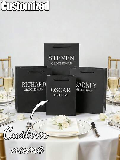 1 szt. Spersonalizowana torba na prezent dla drużby/druhny, torba na prezent na wieczór kawalerski/panieński/ślub, spersonalizowana torba na prezent, wielofunkcyjna, dekoracyjna, wielokrotnego użytku, elegancka i modna, wysokiej jakości, kolorowa, nowoczesna i niepowtarzalna, odpowiednia jako prezent dla chłopaka, dziewczyny, rodziny, współpracowników, na parapetówkę, rocznicę, święta, ukończenie szkoły, jako wypełniacz torebek na przyjęcie