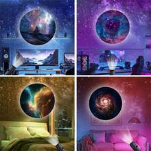 LED Galaxy Projection Night Light, 1 Light+10/6/3 Patterns, 360° Rotatable LED Galaxy Projector, Starry Sky Lighting Night Light, Atmosphere Projection Lamp, Ceiling Photo Background Decor Lighting Fixture, Bedroom, Living Room, Holiday Decor - Black - View 7