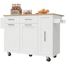 Mobile Storage Islands - White + MDF+Metal - View 11