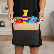 4 Stück Große Aufbewahrungskörbe 28x28x27 cm – Faltbare Stoff Aufbewahrungsboxen mit Griffen, Stabile Würfelboxen für Kleidung, Spielzeug & Regale, Organizer - Schwarz - Übersicht 5
