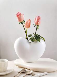 1pc Heart-Shaped Vase, Decoration For Homestay, Living Room, Kitchen, Bedroom, Center Piece, Holiday Gift, Wedding Favor, Valentine's Day Gift, Home Decor (Note The Size) - Multicolor 1 - View 6