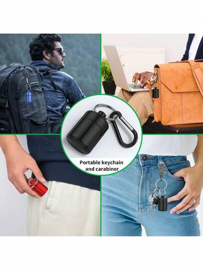 Mini Waterproof Pill Container Keychain, Portable Travel Pill Box For Storing Medication, Earplug, Jewelry, Compact Metal Pill Organizer