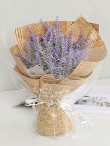 Provence White Frost Lavender Artificial Flowers Living Room Home Furnishings Artificial Bouquet Lavender - Multicolor - View 3