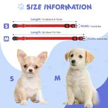 12pcs/Pack Soft Nylon ID Dog Collar, Adjustable Detachable Pet ID Tag Collar, Suitable For Small Dogs & Puppies, Multi-Color - Multicolor - View 5