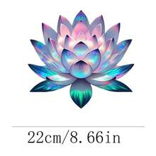1 pièce/2 pièces/3 pièces Fleur de lotus irisée en cristal, patch thermocollant. Accessoire DIY convenant pour les t-shirts, jeans, pulls, sacs à main, oreillers, coussins - 3PCS-S - Voir 4