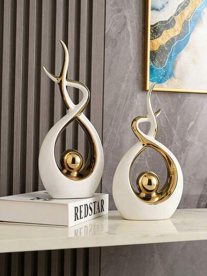 Scultura in resina d'arte moderna, decorazione per la casa, decorazione per il tavolo da pranzo, decorazione in resina platino per la casa, decorazione centrale per il tavolo da caffè del soggiorno e sala da pranzo, stile arredamento moderno di fattoria, adatto per soggiorno, cucina, camino, camera da letto, tavolo da pranzo, decorazione minimalista per ufficio, decorazione per vaso, decorazione moderna per soggiorno e camera da letto, decorazione centrale, regalo per la festa della mamma, regalo di laurea, decorazione per matrimonio