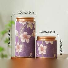 1個 500ml/100ml 廚房與儲藏室容器，可用於存放茶葉、咖啡豆、糖和堅果。金屬茶罐，具有良好的密封性能。底部和蓋子均塗有瓷釉。節日禮物與日常使用 - 彩色 - 查看 12