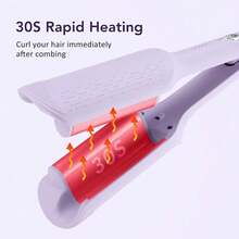 Hailicare 32mm Hair Curler With Negative Ions, 4 Temperature Settings, 30s Fast Heating,Creates Long-Lasting Beach Waves,Perfect Gift For Girlfriend - Mauve Purple - View 6