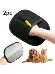 2pcs Black Static Electricity Pet Hair Remover Gloves | Pet Fur Cleaning Brush | Household Cleaning Tool | Removes Pet Hair From Furniture, Clothes, Bedding | Easy To Use, Just Wipe To Tear Hair Into Strips. This Is A Non-Universal Model. Christmas Gift, Gift, Funny Gift, Ramadan Gift, Personalized Gift. - Multicolor - View 17