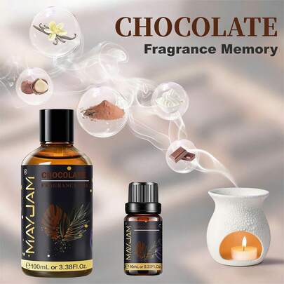 1pc 10/100ml Chocolate Fragrance Oils For Home Aromatherapy,MAYJAM Premium Essential Oils For Diffuser Humidifier DIY Soap And Candles Making,Office Relaxation,Long-Lasting Scents,Gift For Friend