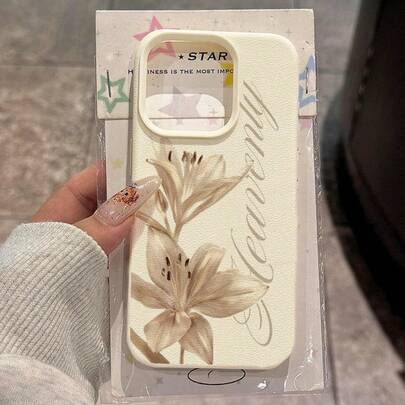 1pc TPU Material Elegant Lily Flower Pattern Phone Case Compatible With IPhone 17 Pro Max/17/16 Pro Max/15/13/12/11, S20 FE/A15/S24/A55, Note 11/Note 12/Note 13 Pro, Full Coverage Anti-Drop Soft Protective Phone Cover
