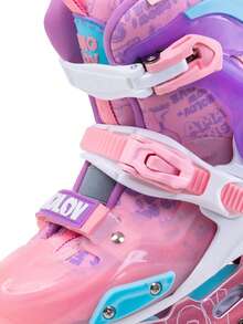 Sepatu Roda Inline untuk Remaja dan Dewasa, Roda Poliuretan, Desain Minimalis Multiwarna yang Modis, Desain yang Nyaman - Berwarna merah muda - View 5