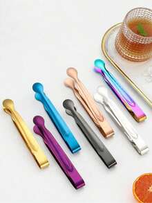 1/4/6/12pcs Square Sugar Cube Tongs, Gold Small Food Service Tongs, Bar Ice Tongs, Reusable Stainless Steel Tongs, Suitable For Desserts, Fruits, Candies, Cafes, Afternoon Tea, Parties, Home Kitchen, Restaurants, Outdoor Gatherings, Wedding Party Service - View 4