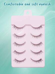 15 pares de pestañas postizas 3D naturales y dispersas, pestañas esponjosas con efecto cruzado, tallo transparente invisible, tira completa de una sola pieza, adecuadas para principiantes, maquillaje diario y de fiesta - Negro - Ver 3