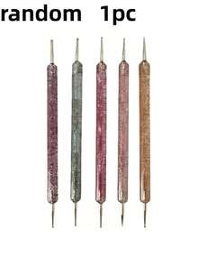 5支双头美甲勾线笔，UV凝胶美甲设计笔，美甲装饰笔套装，适合家庭和专业美甲沙龙使用 - 彩色 - 查看 4