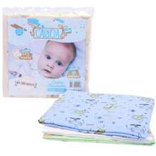 Kit com 3 Cueiro Manta Flanelado Estampado Bebê Minasrey - Azul - Visão 8