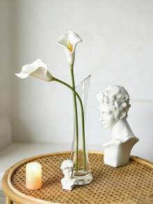 Bộ 12/6/1 bông hoa loa kèn trắng nhân tạo 33cm, làm từ chất liệu PU, thích hợp trang trí nhà cửa, đám cưới, trong nhà/ngoài trời, sân vườn, tiệc tùng, phong cách Boho. - Màu trắng sữa - Xem 5
