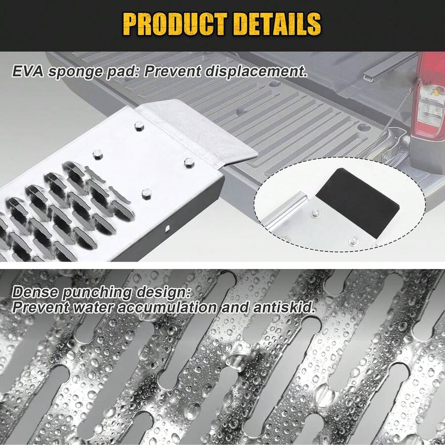 1pc of Metal Folding Ramp, Supports a Weight of 200.0 Kg - Suitable for All-Terrain Motorcycles And Atv/Utv/Off-Road Vehicle Access, Foldable Design for Easy Storage, Durable Motorcycle, Rescue, And Cargo Transport Ramp - Compatible with Trucks - Plateado - Ver 1