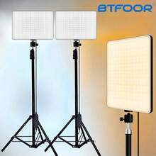 2 Sets Of 11-Inch LED Photography Lights With 1.1m/43.3-Inch Tripod, Suitable For Live Streaming; Round LED Fill Light With 63-Inch/67-Inch Adjustable Tripod, Suitable For Vlog, Studio Photography, Makeup, Meetings, Video Calls And Live Streaming. - مجموعتان - مشاهدة 9