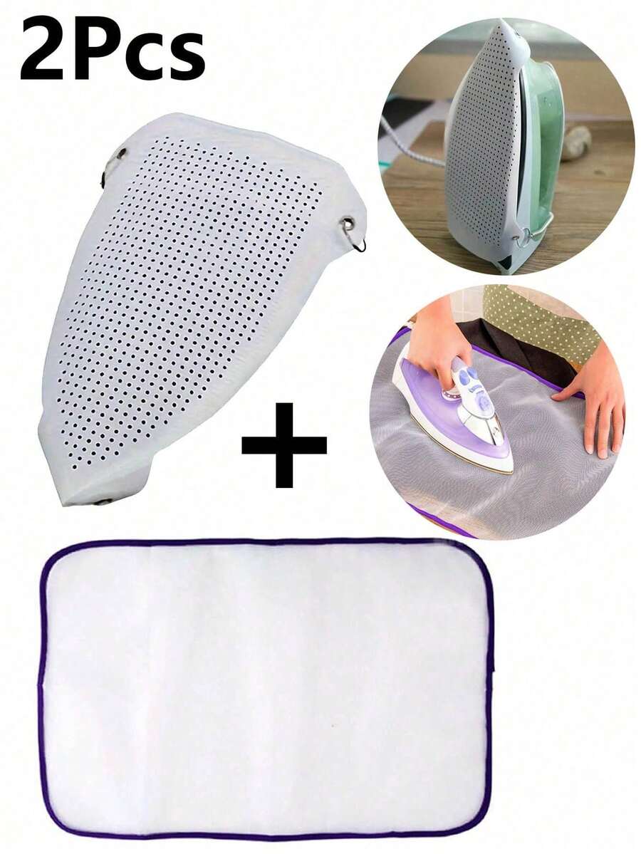 2pcs Set Premium Ironing Protective Pad And Ironing Mesh Pad, Easy To Install, Steam Iron Protective Pad, Suitable For Daily Use Protective Ironing Pad, Thickened Ironing Heat-Insulating Mesh, Suitable For Coats, Suits, Work Clothes. - Multicolor - View 1