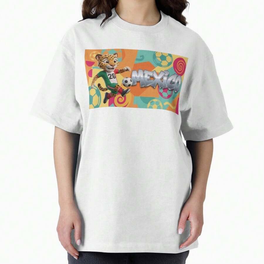 World Cup 2026 Mexico Soccer Team Original Art   T-Shirt - 白色 - 查看 1