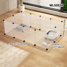 Valla transparente para mascotas, valla interior entrelazable para gatos/perros, barrera para mascotas pequeñas de libre combinación - Multicolor - Ver 4