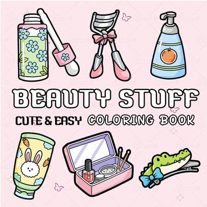 Livre de coloriage BEAU TRUC MIGNON FACILE pour adultes et enfants, designs grands et minimalistes audacieux et faciles pour vous aider à vous détendre, comprend des motifs confortables mignons (audacieux et faciles à colorier), cadeau pour la fête des mères, fournitures scolaires