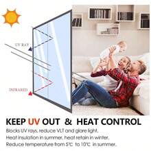 Película Espejo Privacidad Para Ventana Antirayas 5m X 50cm, Aísla el calor y los rayos UV,Película reflectante para ventanas - Azul - Ver 6