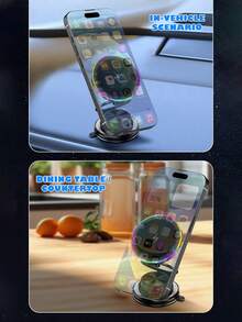 15W真空吸盘磁吸式无线充电器车载手机支架，360度旋转，兼容智能手机 - K8 - 查看 9