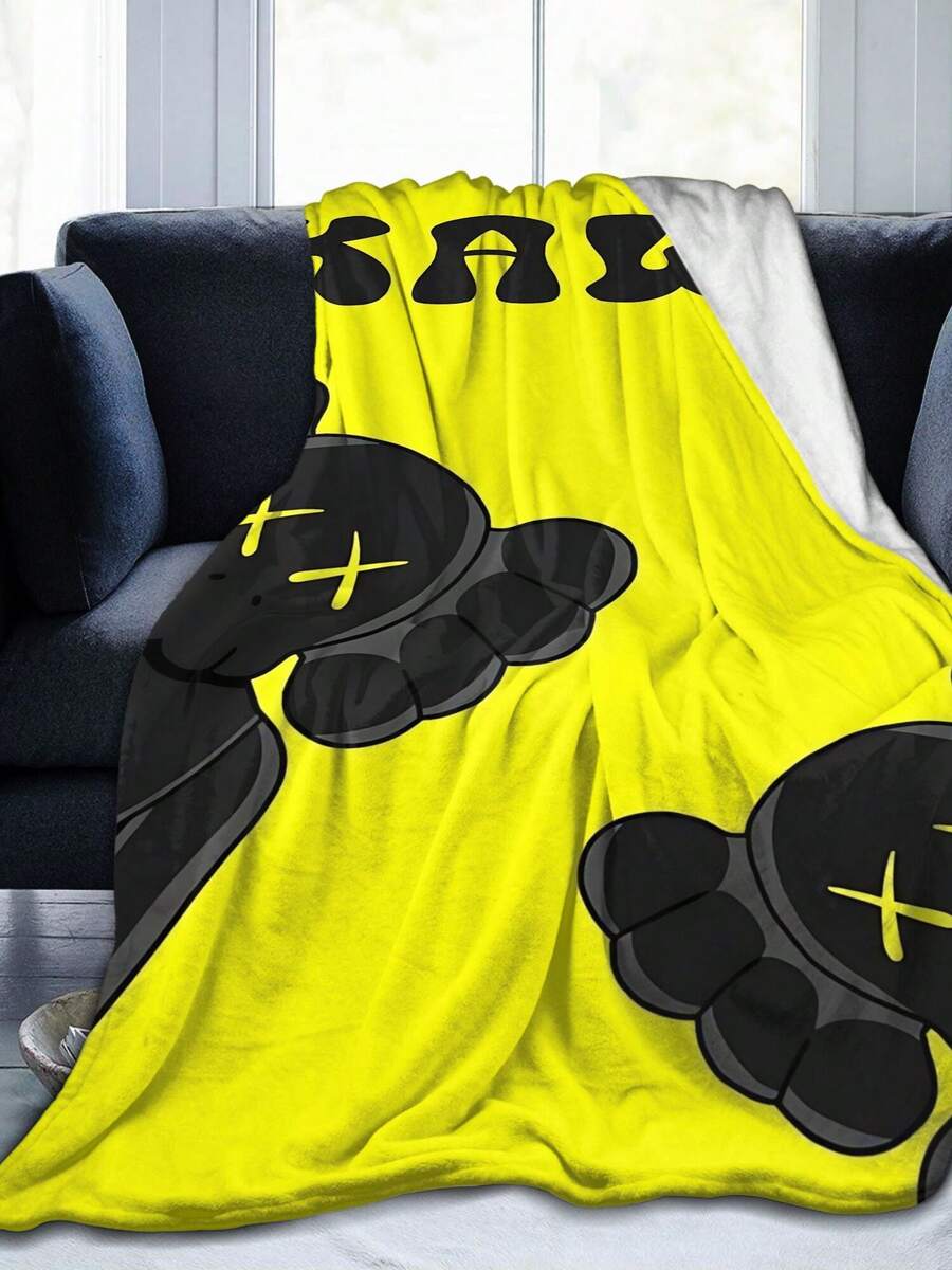 Kawss Kawaii Kaw Blanket Luxury Anime Flannel Blanket - Ultra Soft Cartoon Print, The Perfect Gift For Any Occasion, Christmas, Birthday, For Home, Camping & Travel Use - Black - View 1